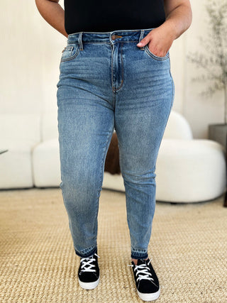 Mid Rise Rigid Magic Release Hem Jeans by Judy Blue - A Roese Boutique