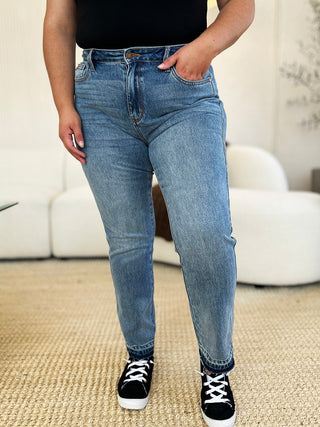 Mid Rise Rigid Magic Release Hem Jeans by Judy Blue - A Roese Boutique