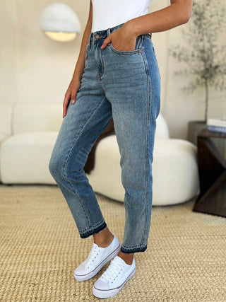 Mid Rise Rigid Magic Release Hem Jeans by Judy Blue - A Roese Boutique