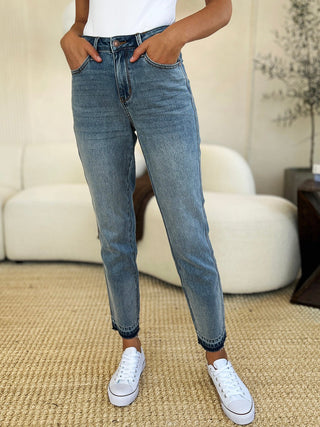 Mid Rise Rigid Magic Release Hem Jeans by Judy Blue - A Roese Boutique