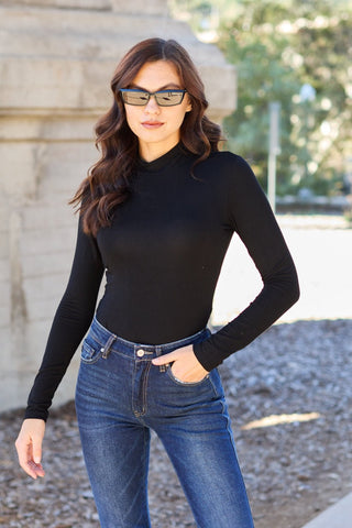 Mock Neck Long Sleeve Bodysuit - A Roese Boutique