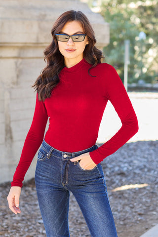 Mock Neck Long Sleeve Bodysuit - A Roese Boutique