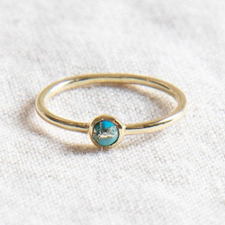 Natural Genuine Turquoise Silver or Gold Ring by Tiny Rituals - A Roese Boutique