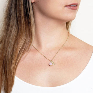 October Pink Opal Birthstone Necklace by Tiny Rituals - A Roese Boutique