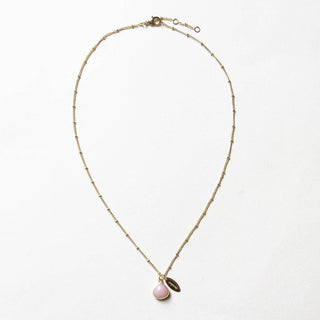 October Pink Opal Birthstone Necklace by Tiny Rituals - A Roese Boutique