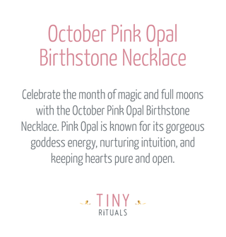 October Pink Opal Birthstone Necklace by Tiny Rituals - A Roese Boutique