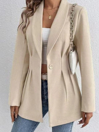 One Button Long Sleeve Blazer - A Roese Boutique