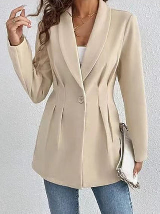 One Button Long Sleeve Blazer - A Roese Boutique