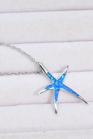 Opal Starfish Pendant Necklace - A Roese Boutique