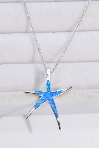 Opal Starfish Pendant Necklace - A Roese Boutique