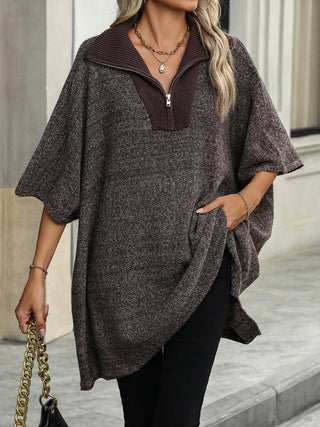 Oversized Half Zip Sweater - A Roese Boutique