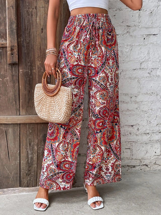 Paisley Wide Leg Pants - A Roese Boutique