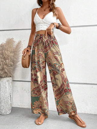 Paisley Wide Leg Pants - A Roese Boutique