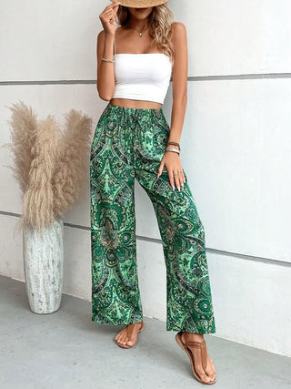 Paisley Wide Leg Pants - A Roese Boutique