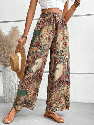 Paisley Wide Leg Pants - A Roese Boutique