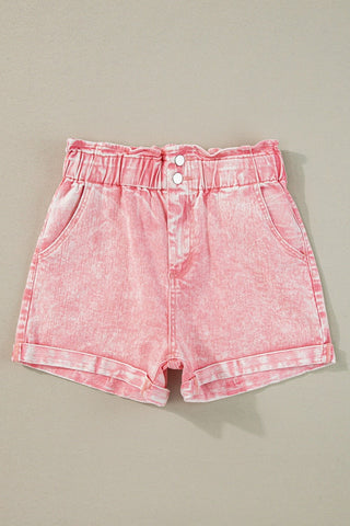 Paperbag Waist Denim Shorts - A Roese Boutique