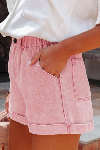 Paperbag Waist Denim Shorts - A Roese Boutique
