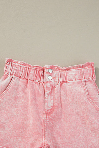 Paperbag Waist Denim Shorts - A Roese Boutique