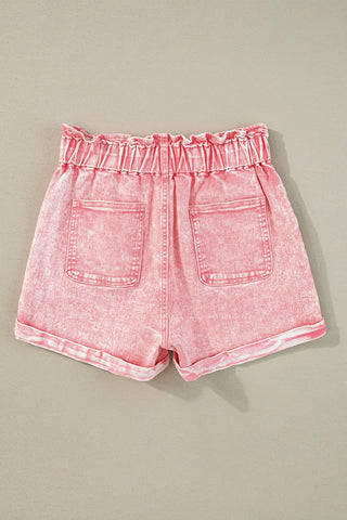 Paperbag Waist Denim Shorts - A Roese Boutique