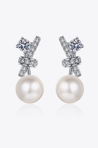 Pearl Moissanite Stud Earrings - A Roese Boutique