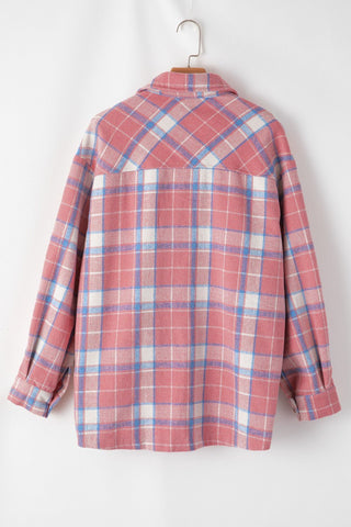 Plaid Button Up Long Sleeve Shacket - A Roese Boutique