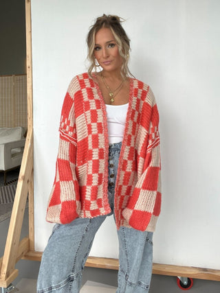 Plaid Open Front Long Sleeve Cardigan - A Roese Boutique