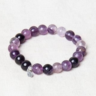 Purple Rainbow Fluorite Energy Bracelet by Tiny Rituals - A Roese Boutique