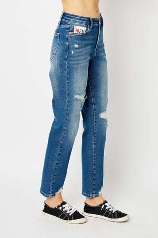 Queen Of Hearts Coin Pocket BF Jeans by Judy Blue - A Roese Boutique