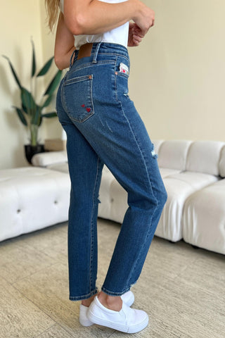 Queen Of Hearts Coin Pocket BF Jeans by Judy Blue - A Roese Boutique