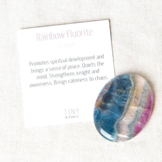 Rainbow Fluorite Worry Stone by Tiny Rituals - A Roese Boutique