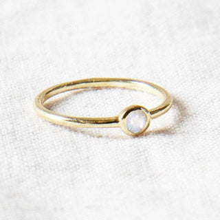 Rainbow Moonstone Silver, Gold or Rose Gold Ring by Tiny Rituals - A Roese Boutique