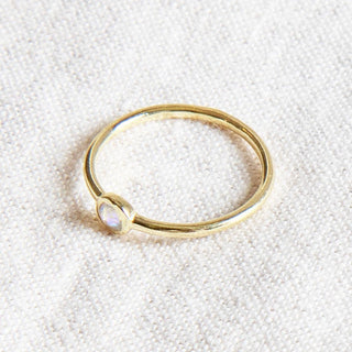 Rainbow Moonstone Silver, Gold or Rose Gold Ring by Tiny Rituals - A Roese Boutique