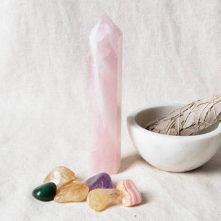 Rose Quartz Obelisk - 6 inch by Tiny Rituals - A Roese Boutique