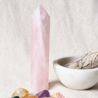 Rose Quartz Obelisk - 6 inch by Tiny Rituals - A Roese Boutique