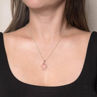 Rose Quartz Raw Crystal Necklace by Tiny Rituals - A Roese Boutique