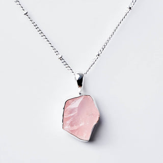 Rose Quartz Raw Crystal Necklace by Tiny Rituals - A Roese Boutique