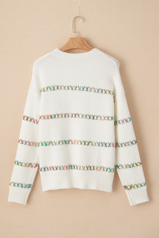 Round Neck Long Sleeve Sweater - A Roese Boutique