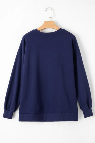 Round Neck Long Sleeve Sweatshirt - A Roese Boutique