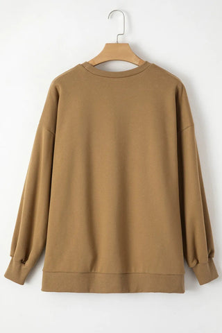 Round Neck Long Sleeve Sweatshirt - A Roese Boutique