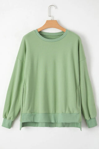 Round Neck Long Sleeve Sweatshirt - A Roese Boutique