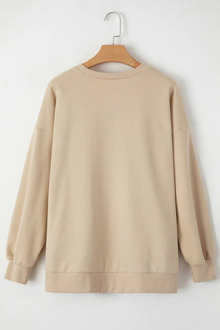 Round Neck Long Sleeve Sweatshirt - A Roese Boutique