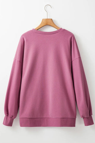 Round Neck Long Sleeve Sweatshirt - A Roese Boutique