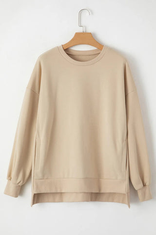 Round Neck Long Sleeve Sweatshirt - A Roese Boutique