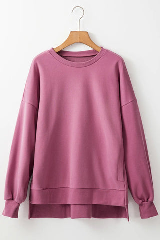 Round Neck Long Sleeve Sweatshirt - A Roese Boutique