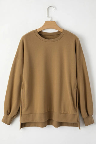 Round Neck Long Sleeve Sweatshirt - A Roese Boutique