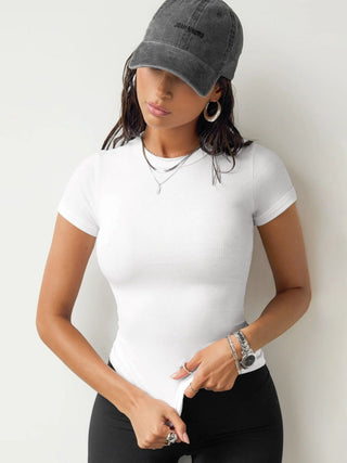 Round Neck Short Sleeve T-Shirt - A Roese Boutique