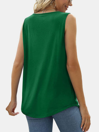 Ruched Square Neck Tank - A Roese Boutique