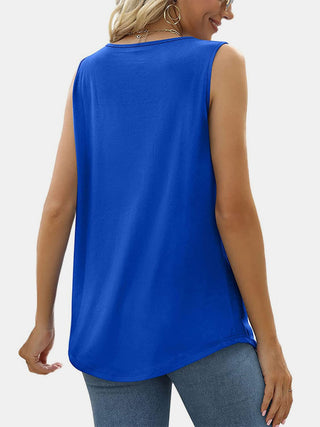 Ruched Square Neck Tank - A Roese Boutique