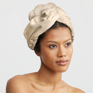 Satin - Wrapped Hair Towel - Champagne - A Roese Boutique