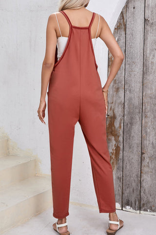 Scoop Neck Spaghetti Strap Jumpsuit - A Roese Boutique